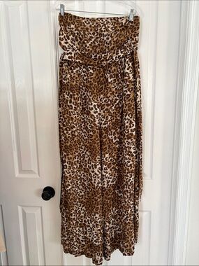 American Eagle smocked strapless Pantsuit Wide Leg Cotton romper Women’s Medium